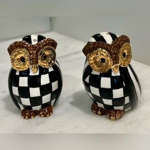 MacKenzie-Childs Owl Salt & Pepper Shaker Set